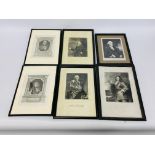 A box containing a group of C19th prints, Marquis Wellesley, George Prince of Denmark,