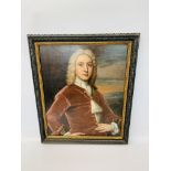 C18TH ENGLISH SCHOOL: PORTRAIT OF GENTLEMAN, HALF LENGTH, FRAME INSCRIBED ENOCH SEEMAN,