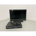 A SONY BRAVIA 26" FLATSCREEN TELEVISION WITH SONY 160Gb HDD RECORDER - REMOTES WITH AUCTIONEER -