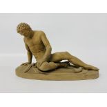 A plaster figure of’ The Dying Gaul’,