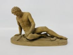 A plaster figure of’ The Dying Gaul’,