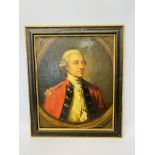 C20TH BRITISH PORTRAIT OF A GEORGIAN ARMY OFFICER AND A CLASSICAL LANDSCAPE, BOTH OIL ON PANEL,