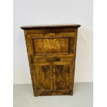 A reproduction walnut and simulated walnut secretaire Abattant, height 123cm,