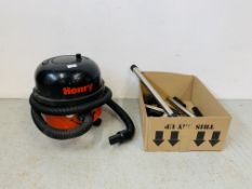 A NUMATIC HENRY VACUUM CLEANER COMPLETE WITH ACCESSORIES - SOLD AS SEEN