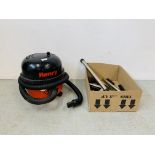 A NUMATIC HENRY VACUUM CLEANER COMPLETE WITH ACCESSORIES - SOLD AS SEEN