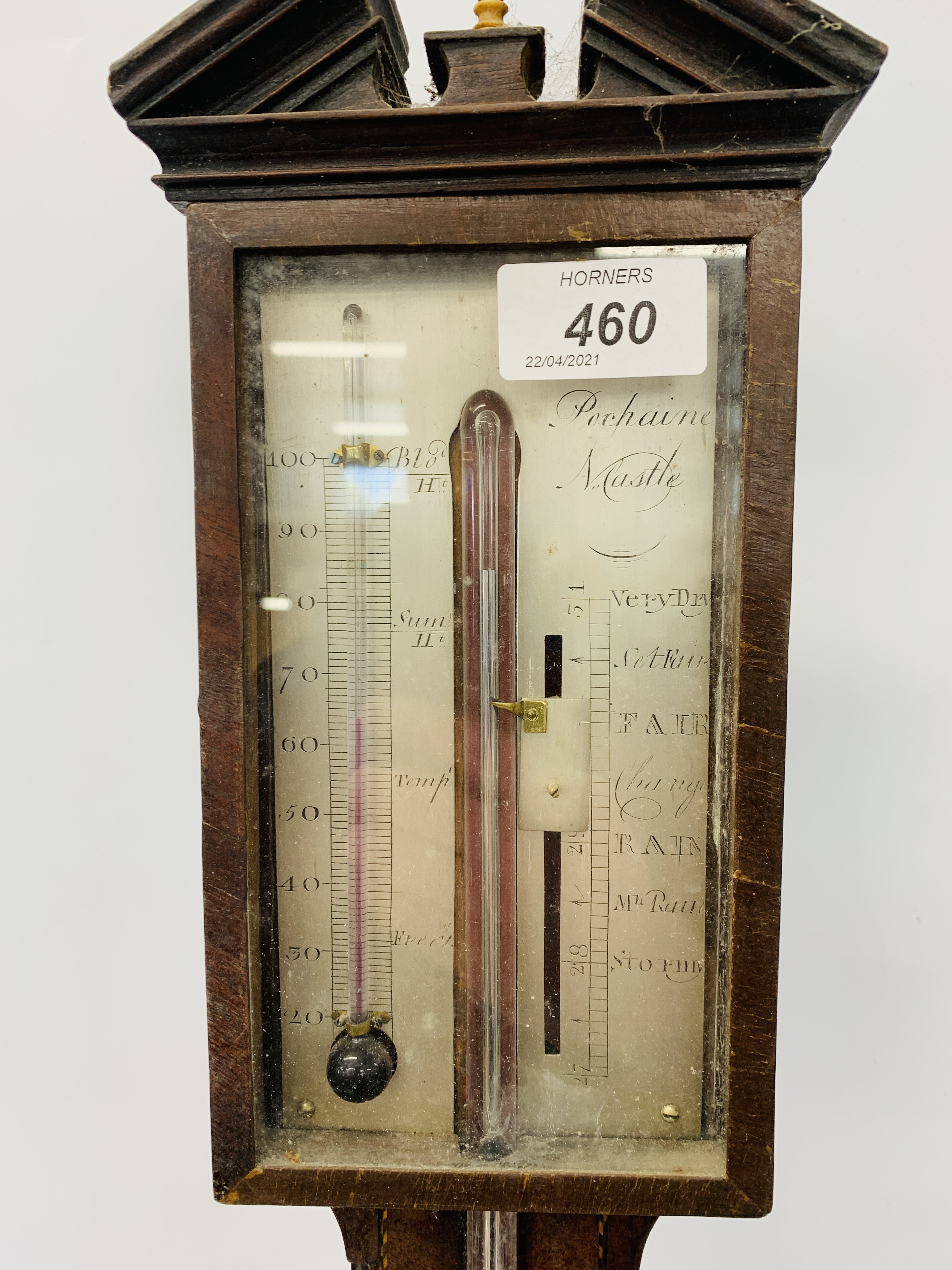 A Georgian mahogany stick barometer, by Pochaine of Newcastle, - Image 8 of 10