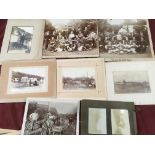 SMALL COLLECTION MOUNTED PHOTOGRAPHS, CORTON, LOWESTOFT WITH FISHING INDUSTRY INTEREST ETC,