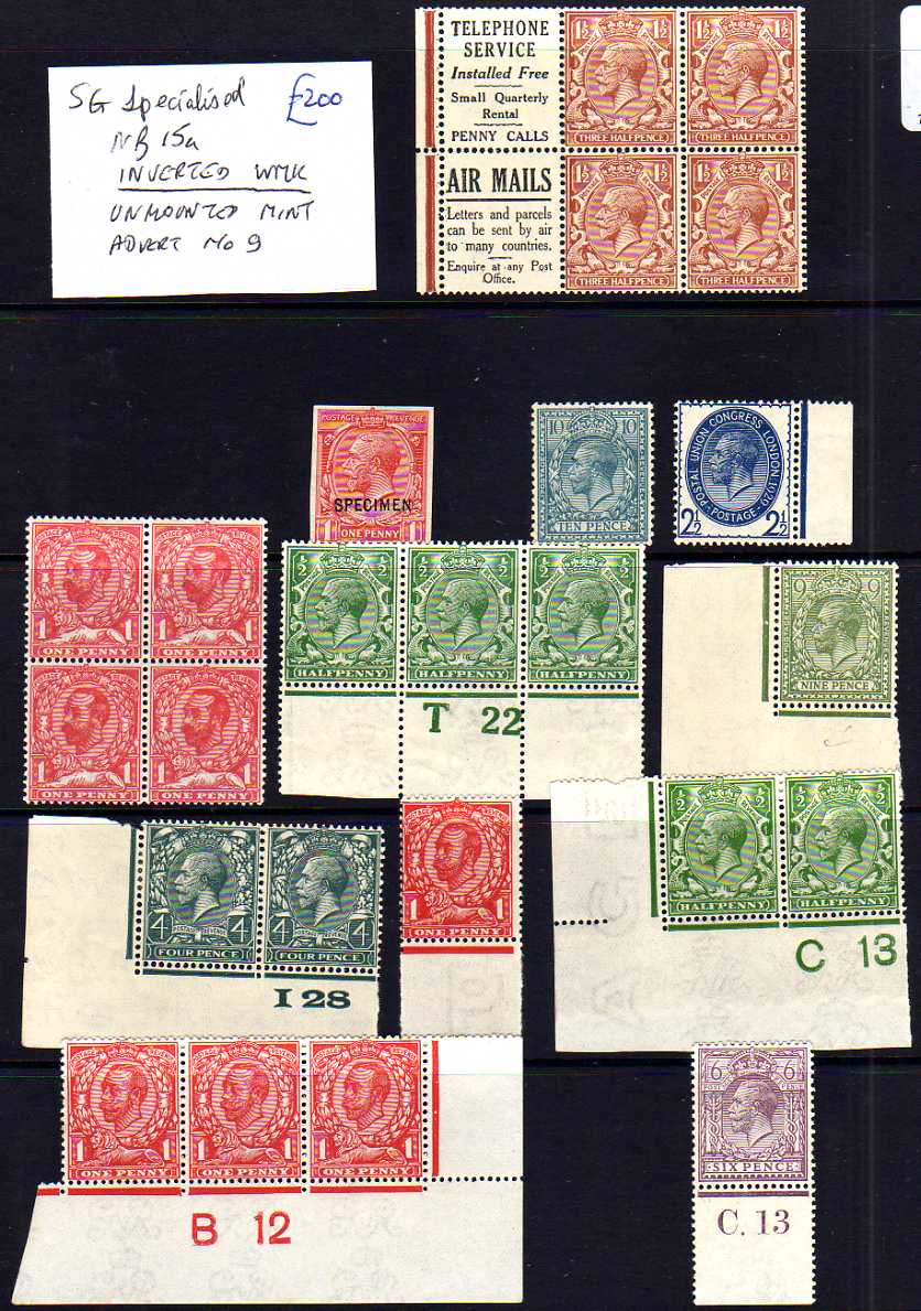 GB: 1911-29 KG5 MINT SELECTION, SOME BEI