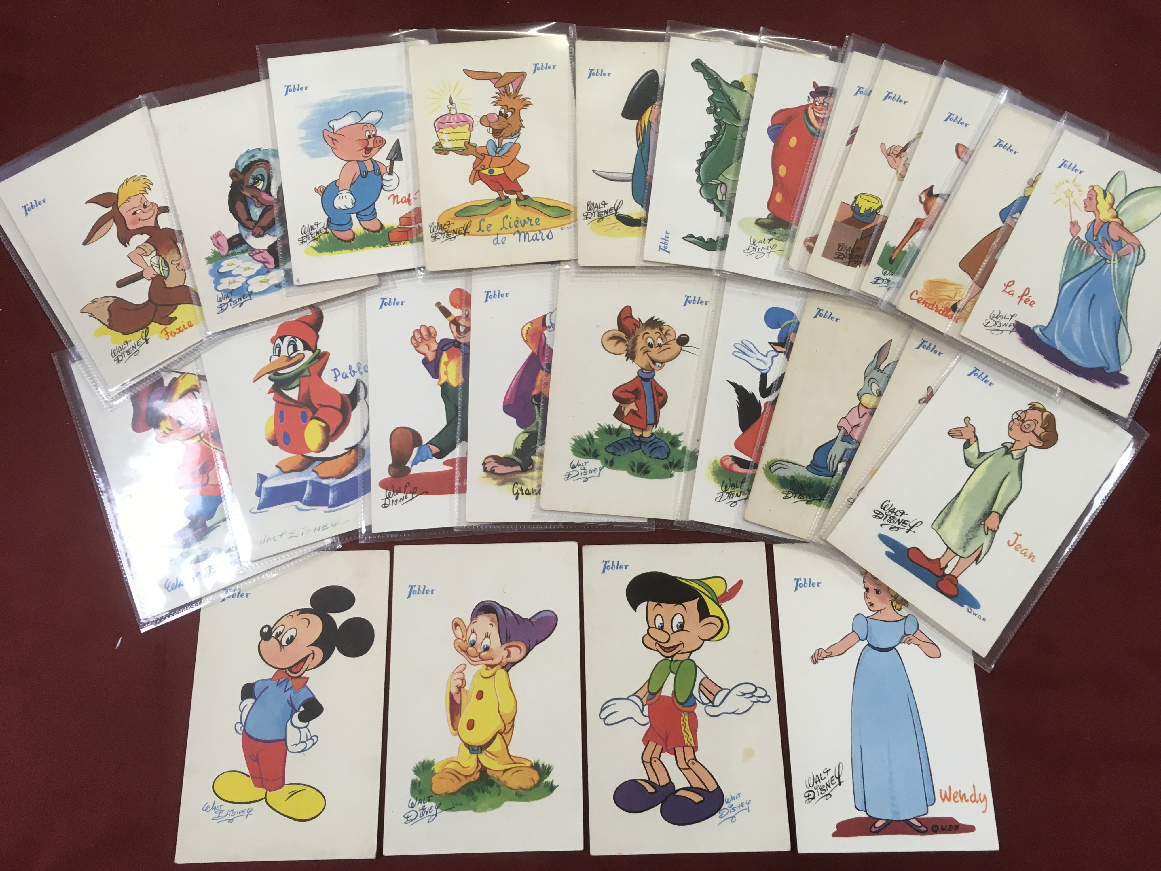 DISNEY THEMED POSTCARDS PRODUCED BY TOBL