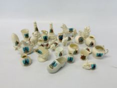 APPROX 25 PIECES OF NORTH WALSHAM CRESTED WARE TO INCLUDE VARIOUS MAKES SUCH AS SHELLEY, MILTON,