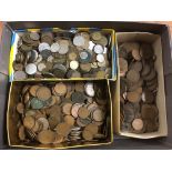 QUANTITY GB AND OVERSEAS COINS IN TINS AND TUBS