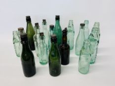 EIGHTEEN C19TH AND LATER BOTTLES BEING LOCAL BREWERIES, TRUNCH,