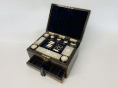 A COROMANDEL WOOD LADIES FITTED DRESSING CASE BY W.T.