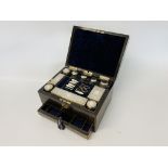 A COROMANDEL WOOD LADIES FITTED DRESSING CASE BY W.T.
