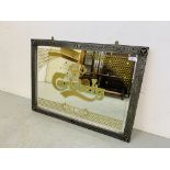 A CARLSBERG ADVERTISING MIRROR W 81CM. H 59CM.