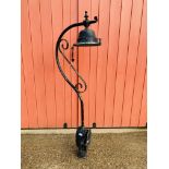 AN ORNATE CAST IRON AND STEEL GARDEN DRIVEWAY LANTERN A/F FOR RESTORATION
