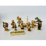 A COLLECTION OF 11 GOEBEL, SCHMID AND HAMMELL FIGURES, BELL AND SPOON (8 GOEBEL FIGURES,
