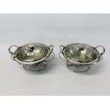2 X ONEIDA STAINLESS STEEL LIDDED CHAFING DISHES