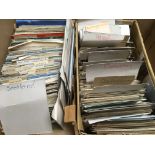 QUANTITY OF OLD TO MODERN POSTCARDS IN TWO BOXES,