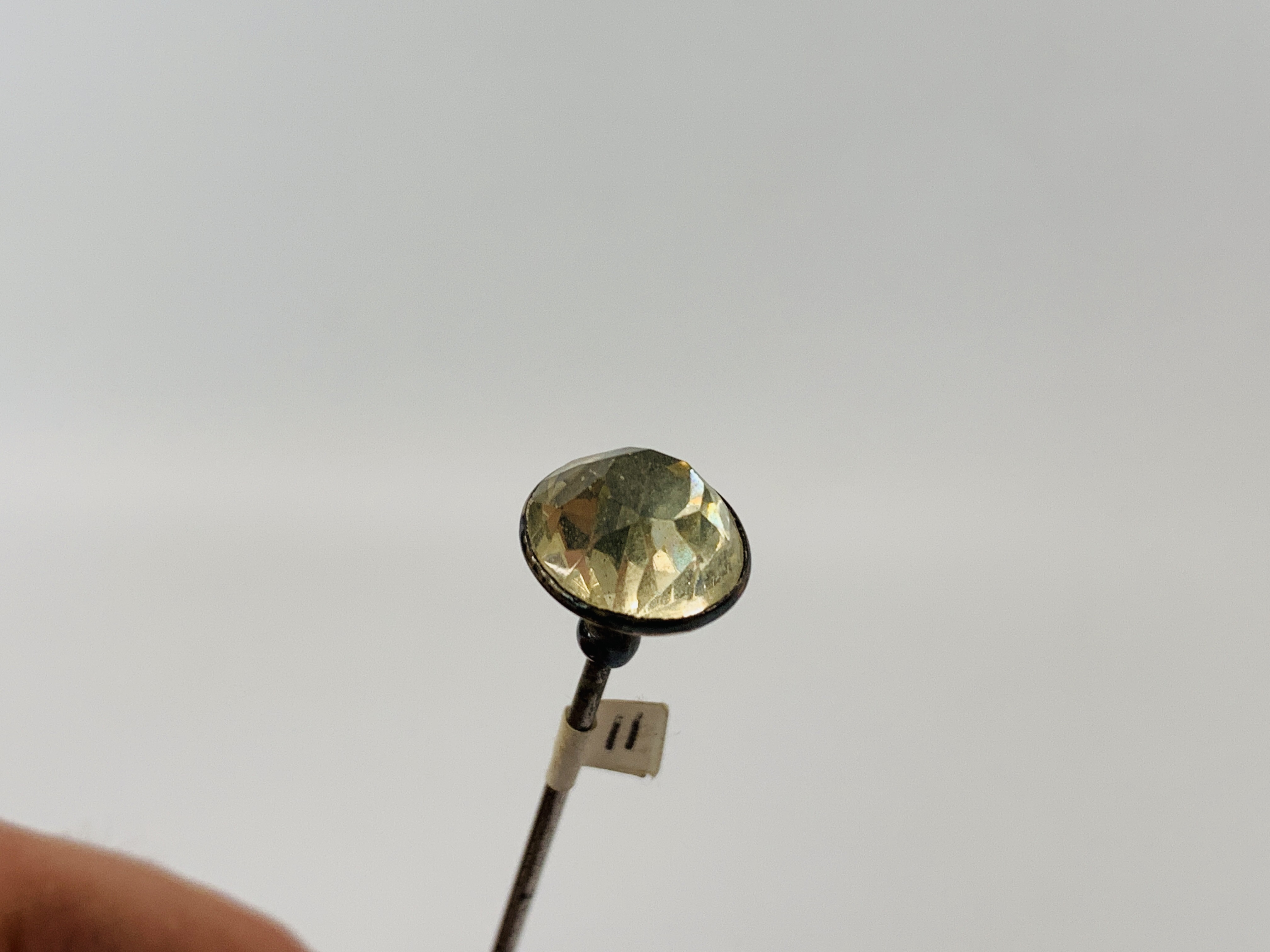 A CHARLES HORNER SILVER AMETHYST HAT PIN, A CHARLES HORNER SILVER HAT PIN WITH A WHITE STONE, - Image 10 of 13