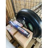 A LAND ROVER SPARE WHEEL COVER,