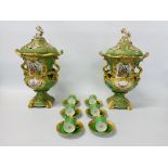 A PAIR OF MEISSEN STYLE COVERED VASES HEIGHT,