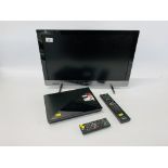 A SONY BRAVIA 22 INCH TELEVISION MODEL KDL-22EX320 (REMOTE WITH AUCTIONEER) PLUS SONY BLUE RAY DVD