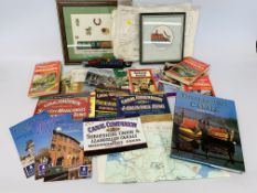 A GROUP OF BOOKS AND MAPS,