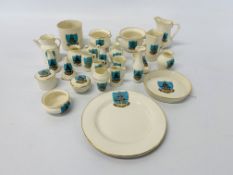 APPROX 25 PIECES OF NORTH WALSHAM CRESTED WARE MARKED W.H.