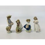 4 X LLADRO FLOWER GIRL FIGURINES