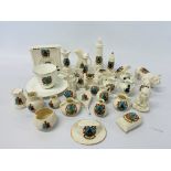A COLLECTION OF APPROX 30 PIECES OF NORTH WALSHAM CRESTED WARE MARKED ARCADIAN TO INCLUDE