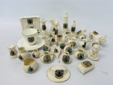 A COLLECTION OF APPROX 30 PIECES OF NORTH WALSHAM CRESTED WARE MARKED ARCADIAN TO INCLUDE