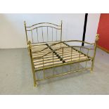 A REPRODUCTION TRADITIONAL BRASSED DOUBLE BEDSTEAD