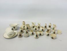 APPROX 23 PIECES OF NORTH WALSHAM CRESTED WARE MARKED TUSCAN CHINA TO INCLUDE ELEPHANT, BIRD,
