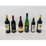 SIX VARIOUS BOTTLES OF WINE TO INCLUDE 2 X 2011 ROC DES CHEVALIERS BORDEAUX SUPERIEUR,