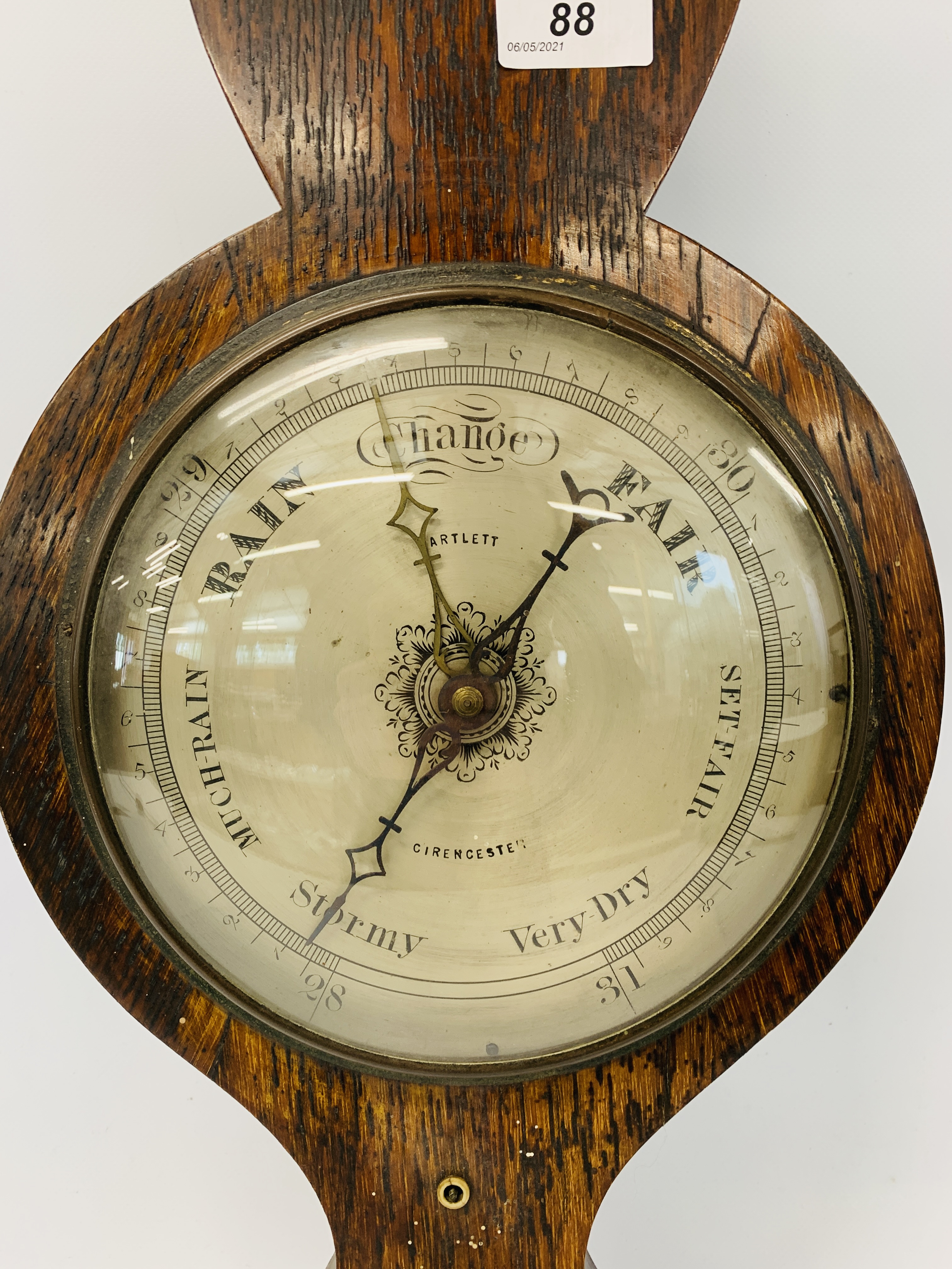 OLD MOUNTED BANJO BAROMETER - Image 5 of 7