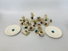 APPROX 20 PIECES OF NORTH WALSHAM CRESTED WARE MARKED CARLTON CHINA TO INCLUDE BARREL, BUSTS,