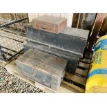 FOUR VINTAGE WOODEN TOOL BOXES,