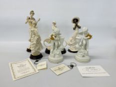 4 X FLORENCE FIGURINES TO INCLUDE SUNDAY RIDE, PETALS OF LOVE,