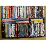 A LARGE COLLECTION OF MIXED DVD'S IN 2 BOXES