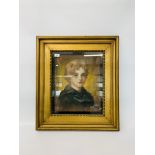 GILT FRAMED PASTEL PORTRAIT OF A YOUNG BOY BEARING SIGNATURE J. WALKER HANSON 94 APPROX H 46CM.