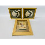 PAIR OF ART DECO ROUND ADVERTISING THEATRE FLYERS "LIVERPOOL OLYMPIA" ALADDIN TOGETHER WITH A