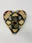 VINTAGE SWEETHEART CUSHION WITH BEADED DETAIL