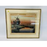 A FRAMED WATERCOLOUR "BEYOND REPAIR" BEARING SIGNATURE HANNAFORD JUNIOR - 33.5 X 42.5 CM.