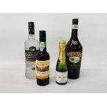 70cl PYCC KNN CTAHOAPT RUSSIAN STANDARD VODKA, LITRE BOTTLE OF BAILEYS,