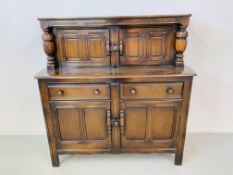 ERCOL REPRODUCTION COURT CUPBOARD - W 123CM. D 45CM. H 124CM.