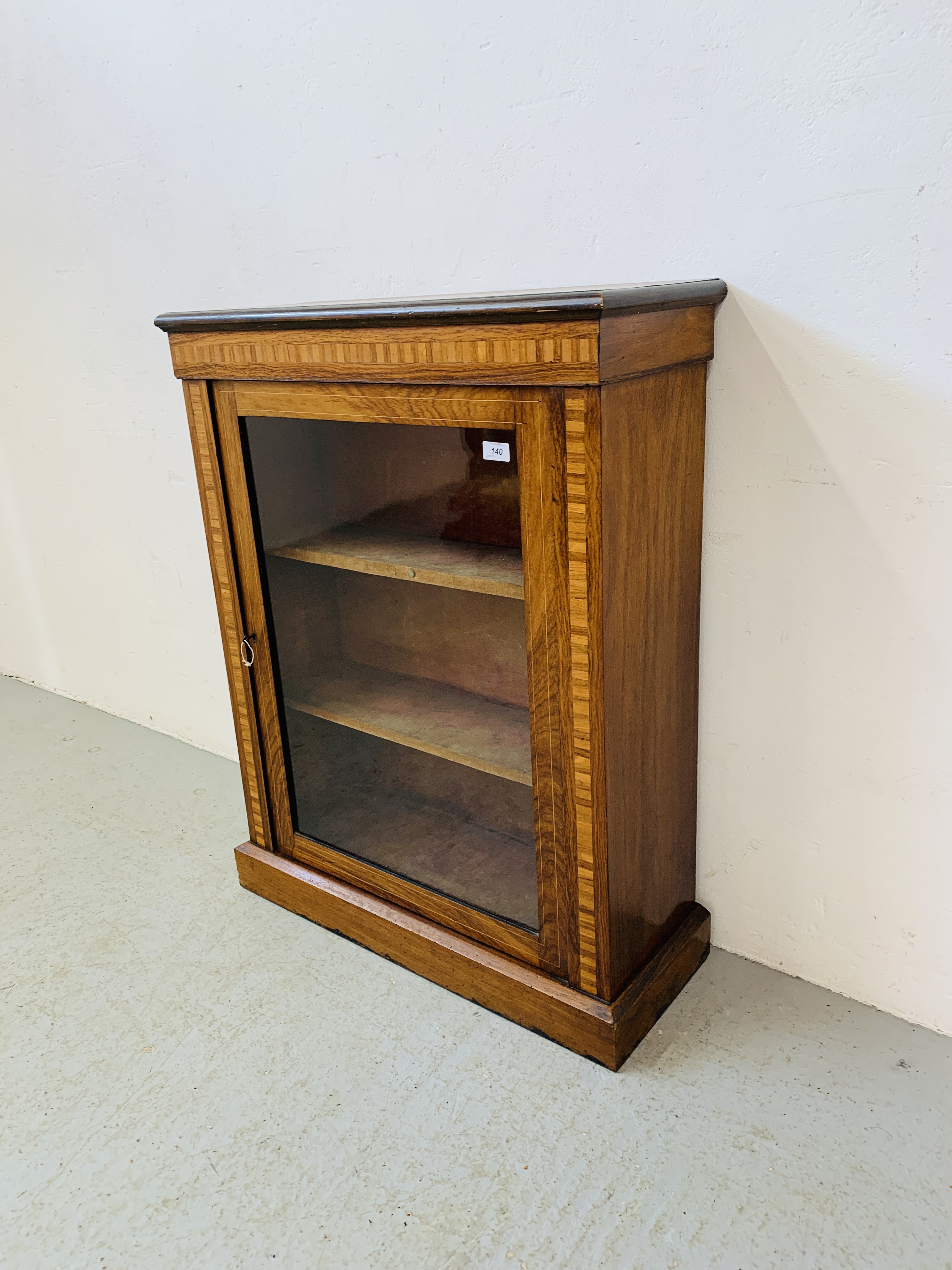 EDWARDIAN GLAZED FRONT DISPLAY CABINET - H 67CM X D 30CM X W 75CM. - Image 2 of 9