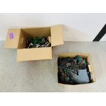 BOX CONTAINING LORD OF THE RINGS FIGURES AND FORT PLUS BOX CONTAINING SUPER HERO FIGURES ETC.