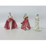 3 X COALPORT FIGURINES TO INCLUDE "MILLENNIUM DEBUT" 3864 / 7500,