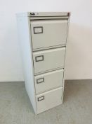 A SILVERLINE STEEL FOUR DRAWER FILING CABINET